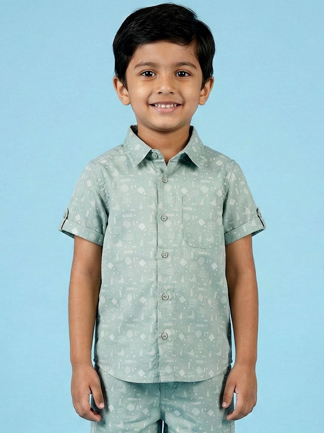 KiddoPanti Boys Comfort Printed Casual Shirt