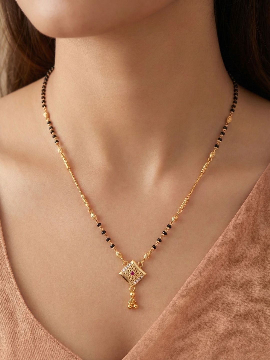 BELWICK Gold-Plated Zircon Mangalsutra