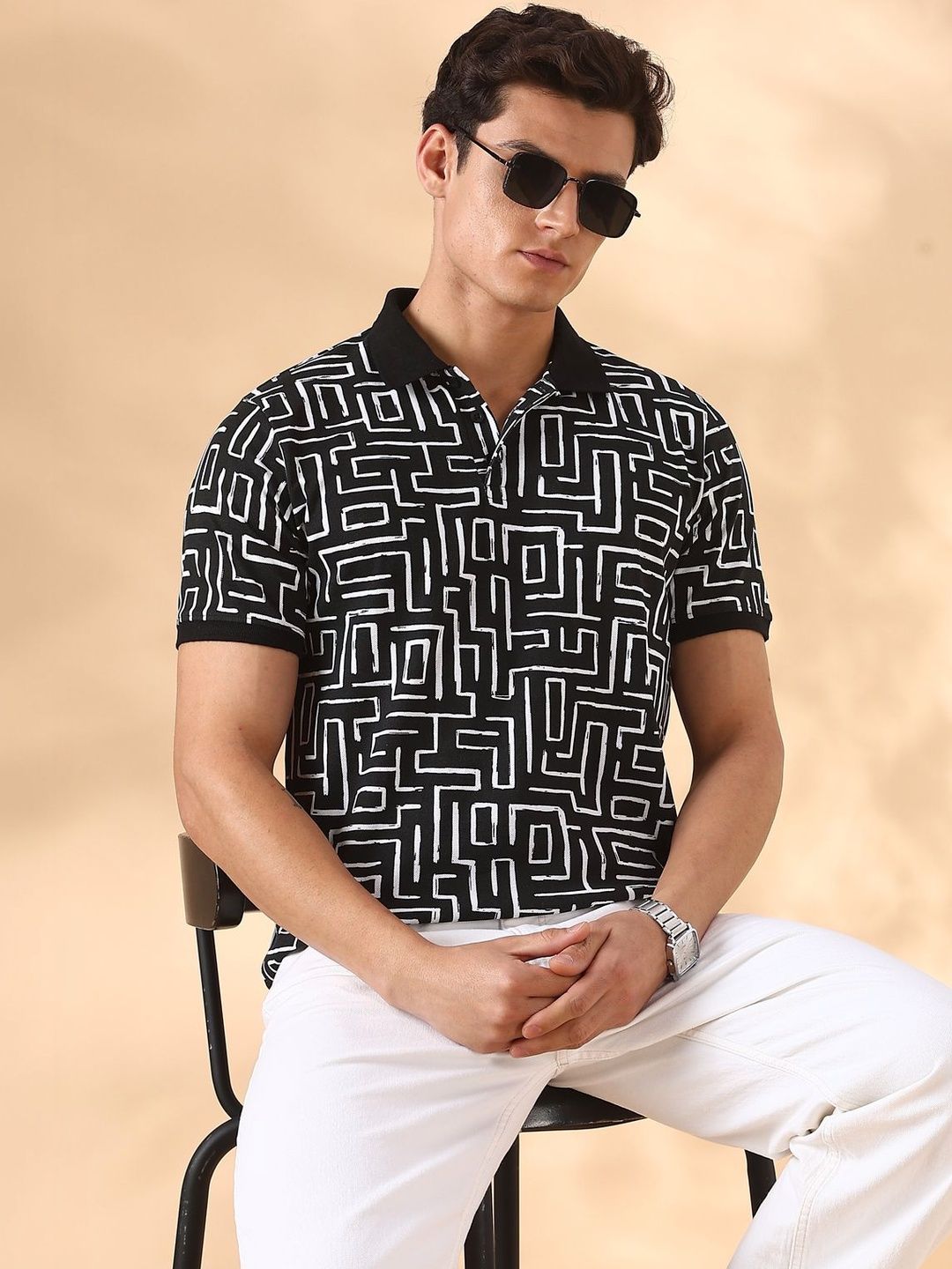 Mast & Harbour Mnh Aop Polo T-shirts