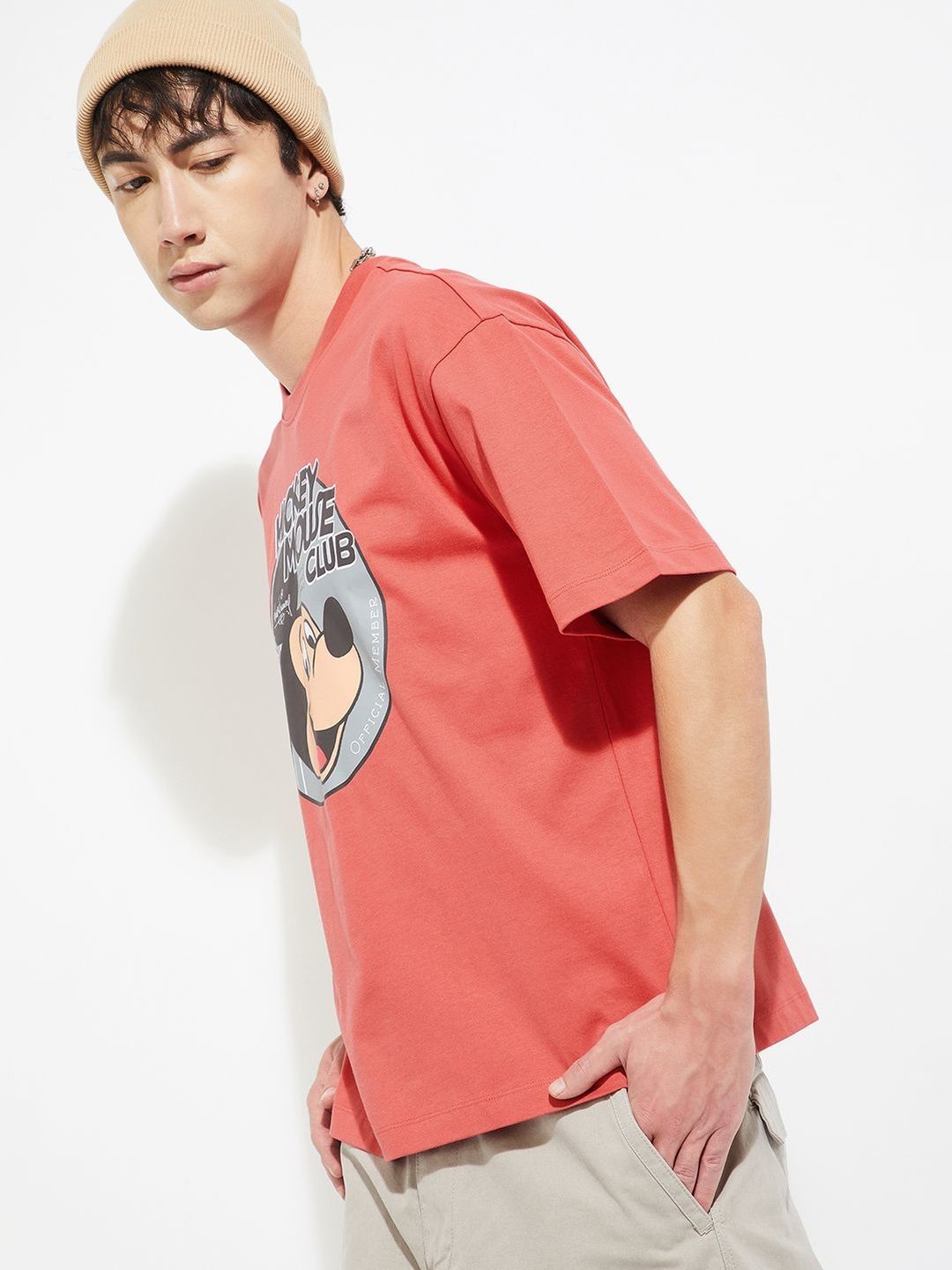 max Men Mickey Mouse Printed T-shirt