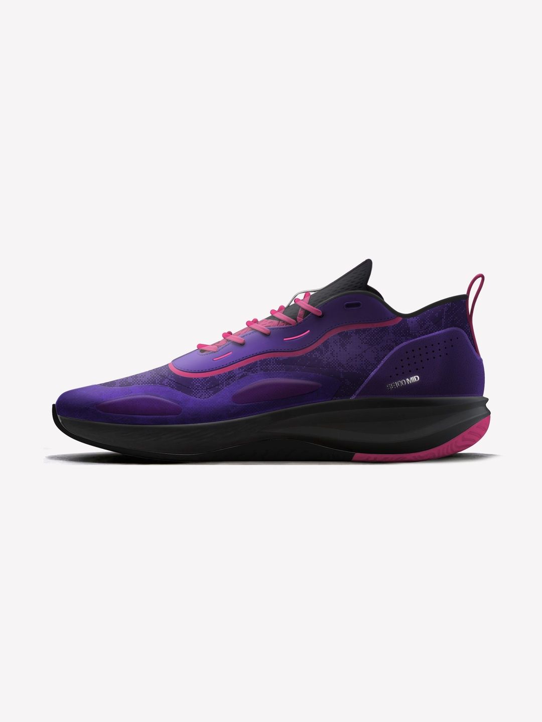 Decathlon Kipsta - Adults Purple Xover 100 Mid Cut Foot Support Basketball Shoes