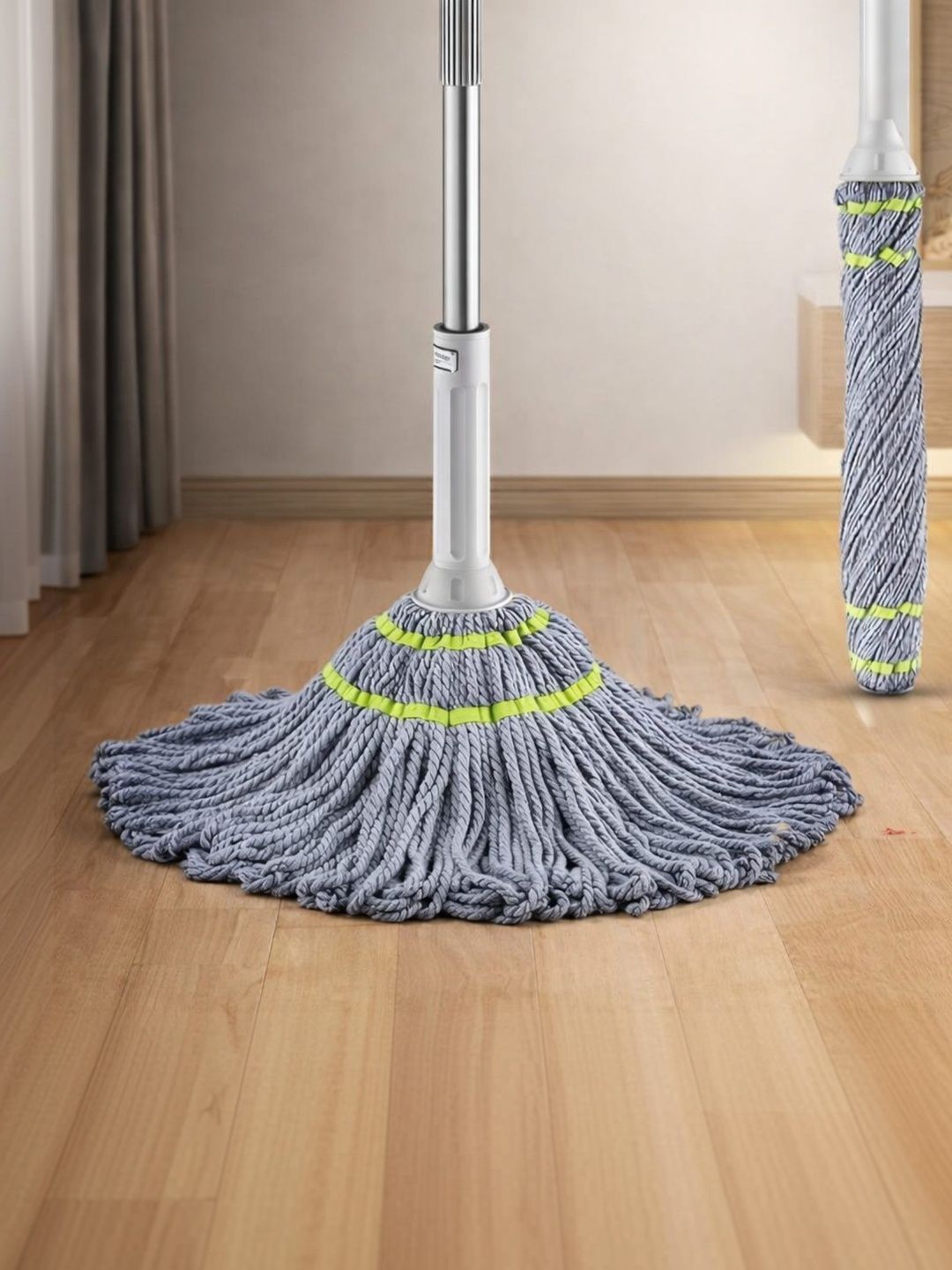 CUVLY Long Handle Self-Wringing Bathroom Twist Mop