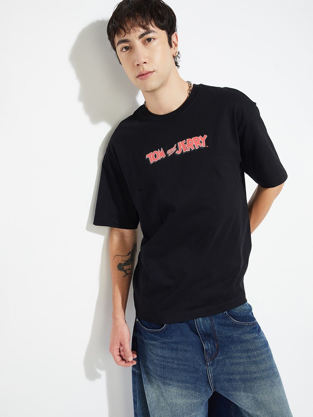 max Graphic Printed Round Neck Cotton T-shirt