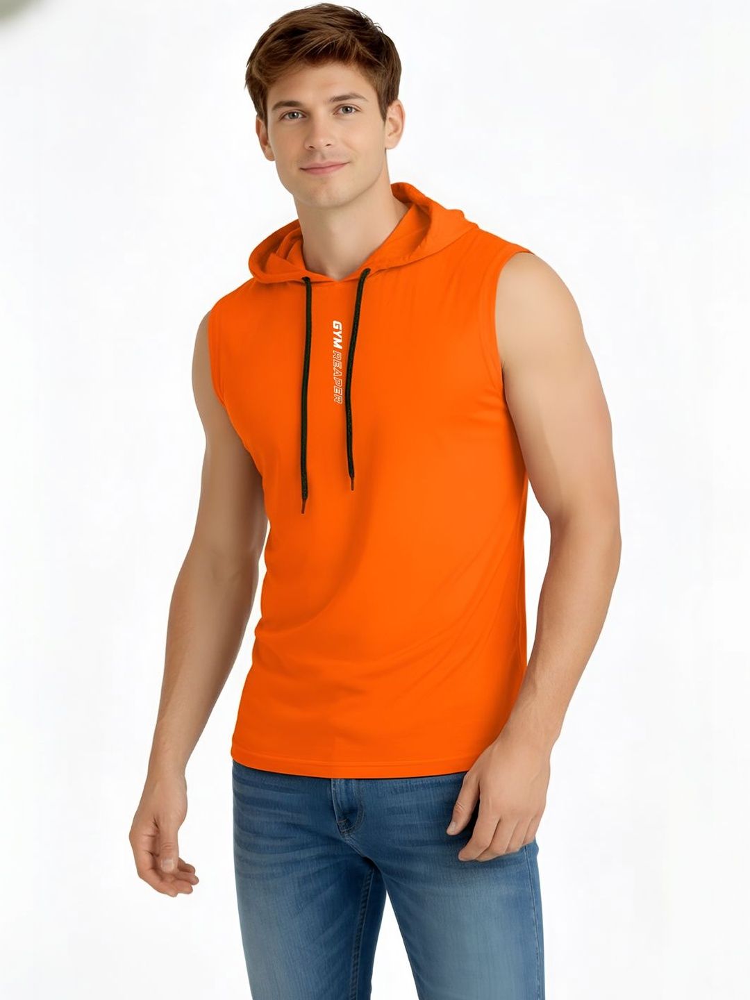 SLOWLORIS Men Typography Printed Hooded T-shirt