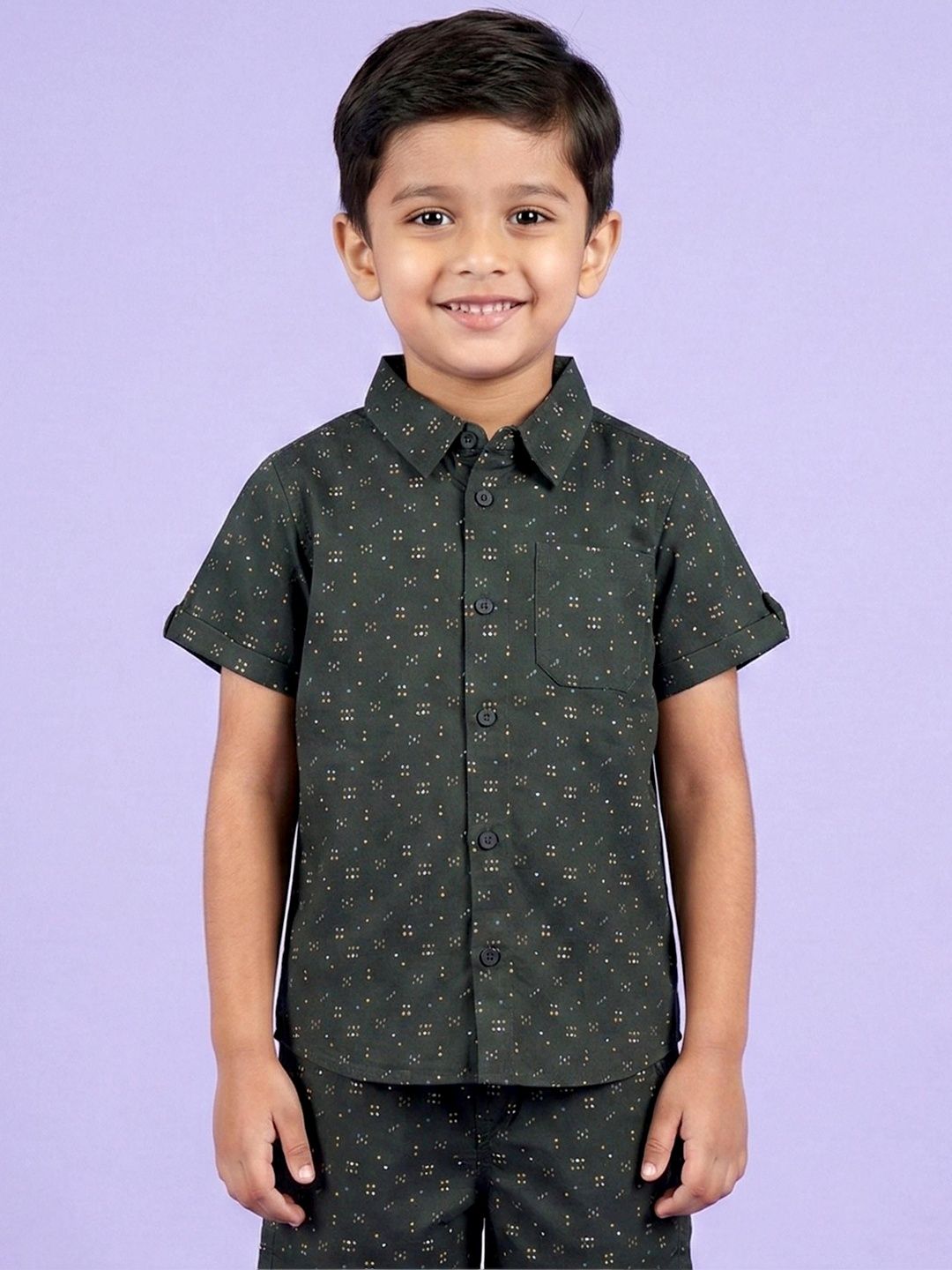 KiddoPanti Boys Comfort Printed Casual Shirt