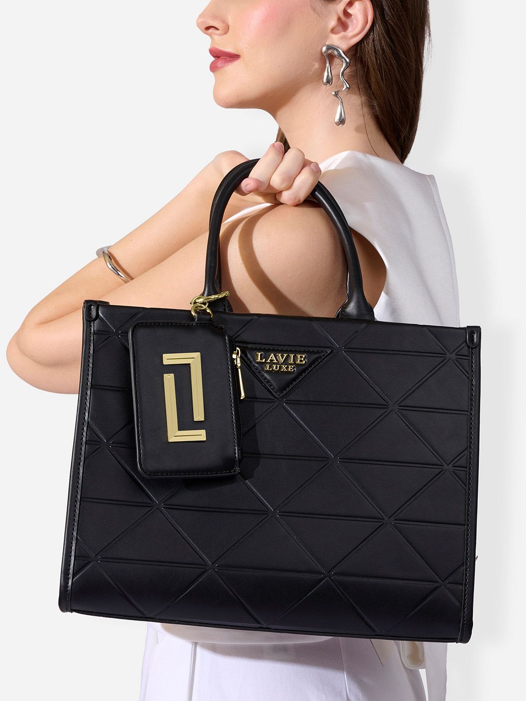 LAVIE LUXE LAVIE LUXE Textured Structured Tote Bag