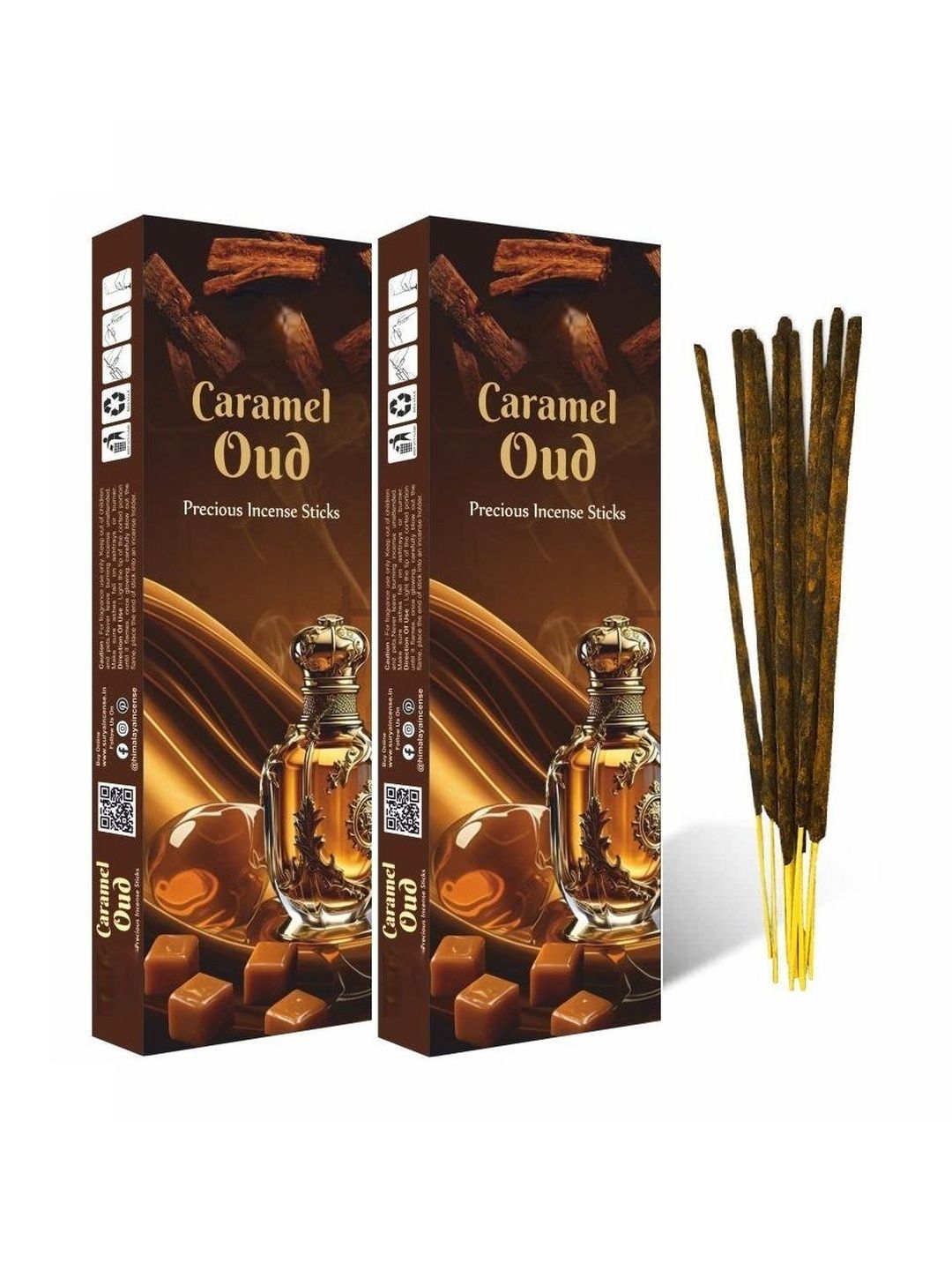Adhvik Set Of 2 Caramel Oud  Incense Sticks