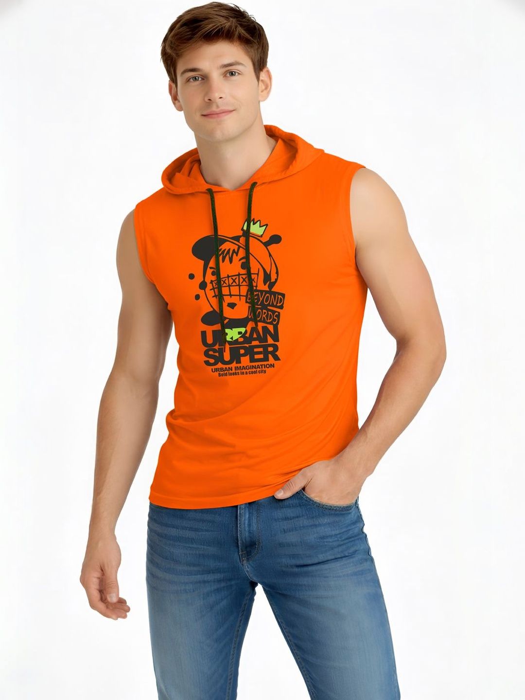 TEEFOX Men Printed Hooded T-shirt