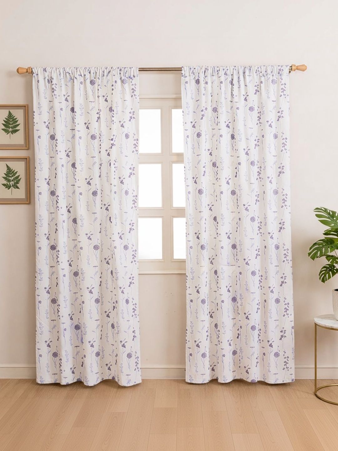 Set of 2 Floral Fashion HOMEMONDE Blue Set of 2 Floral Room Darkening Fashion