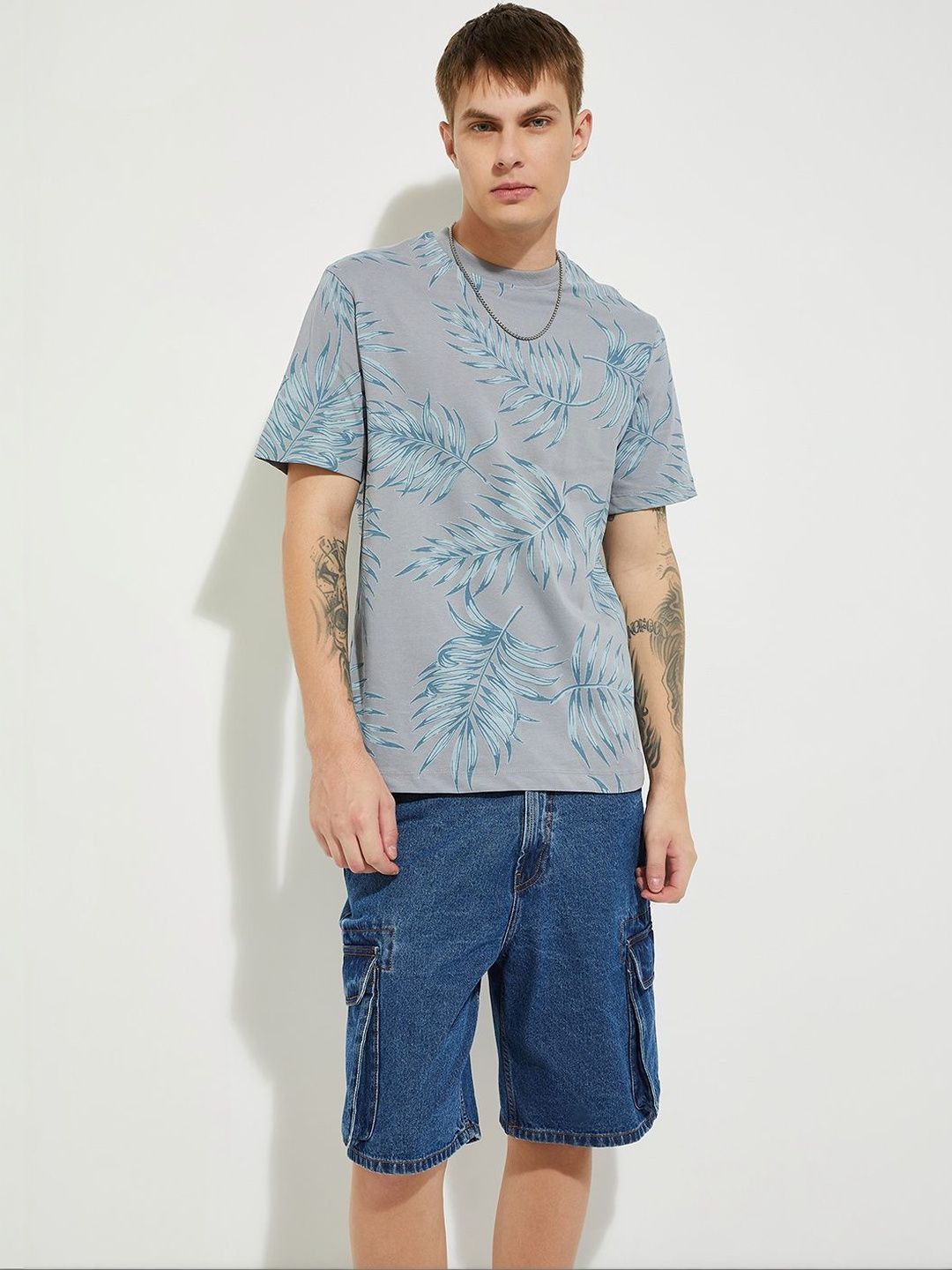 max Men Floral Printed Tropical T-shirt
