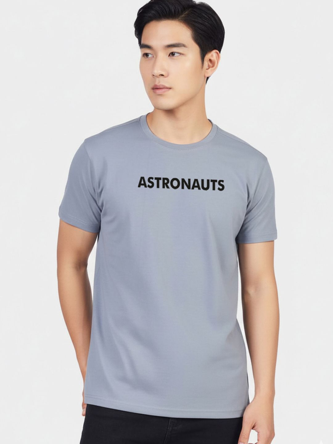Greylongg Men Typography Printed Round Neck T-shirt