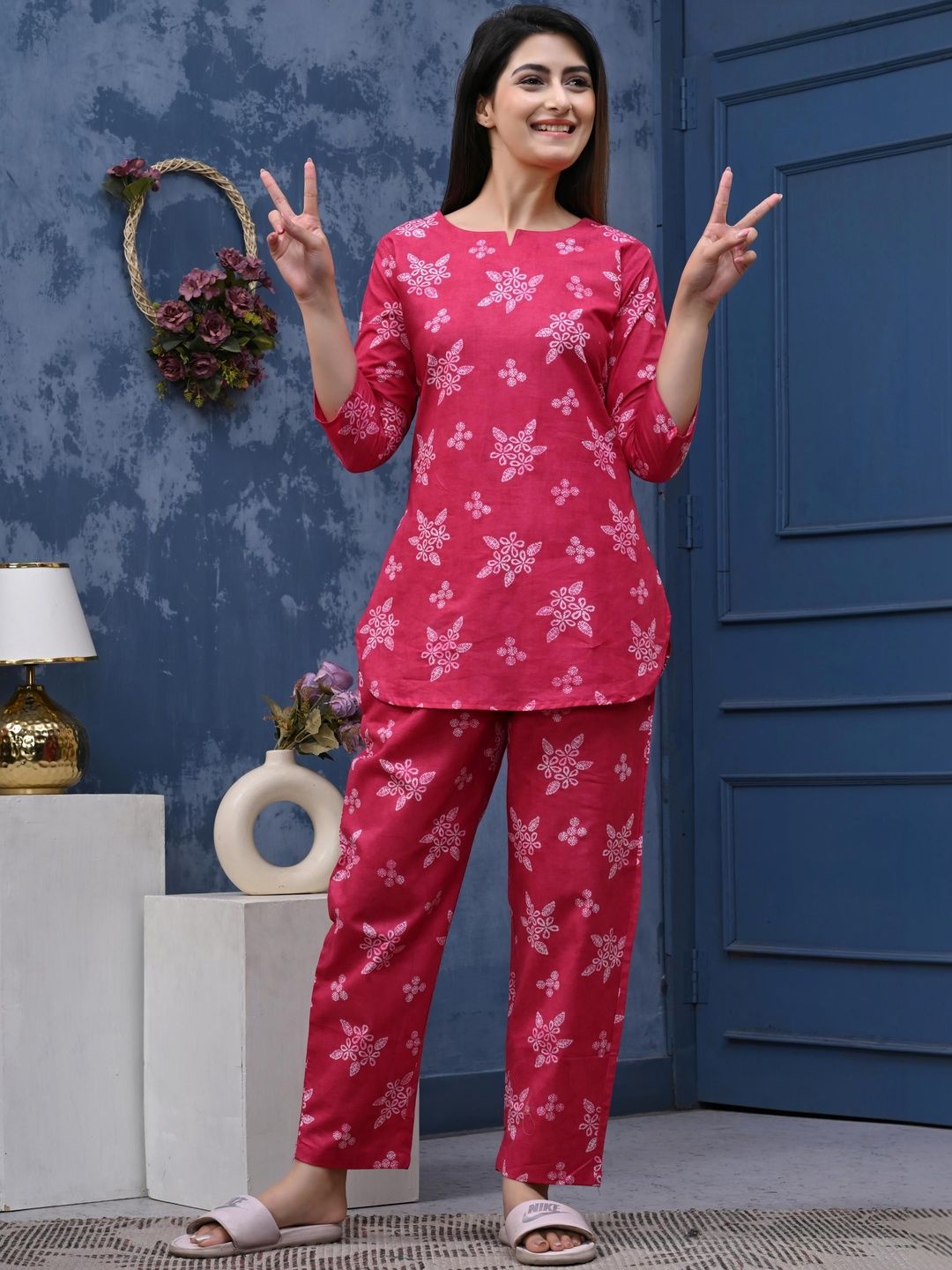 Anouk Mirage Cotton Printed Top with Trousers