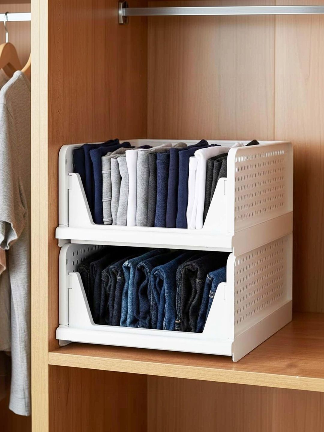 Go Hooked White Set of 2 Super Strong Drawer Organiser Organisers