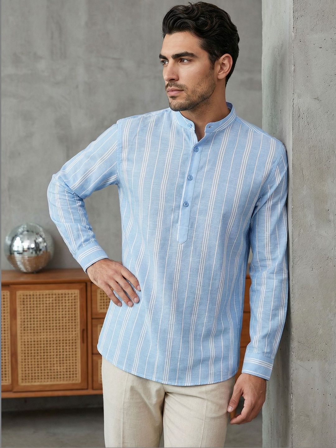 Jompers Men Striped Kurta