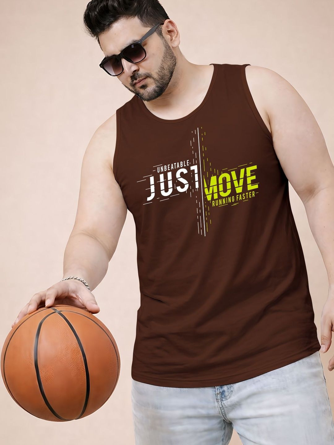 Triptee Printed Cotton Gym Vest