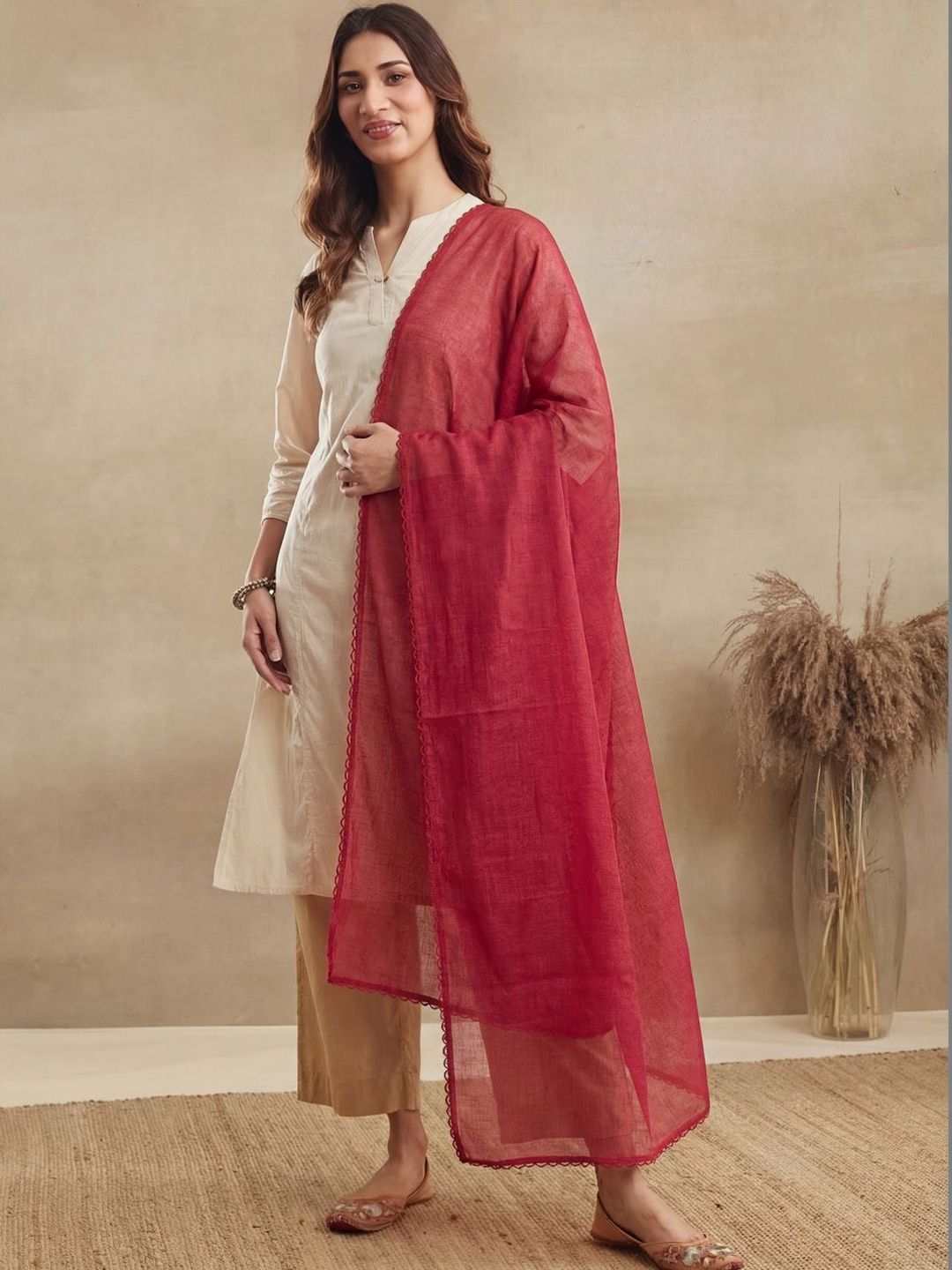 Clora Creation Women Solid Cotton Dupatta
