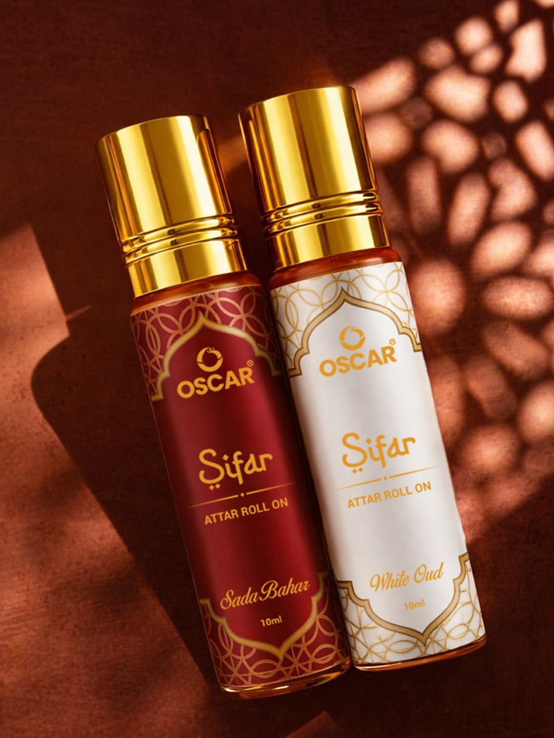 OSCAR Set Of 2 White Oud & Sadabahar Alcohol-Free Roll On Attar - 10 ml Each