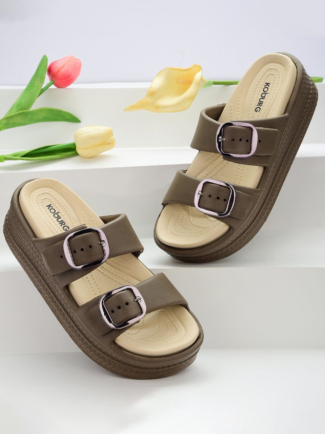 Koburg Koburg Flatform Sandals with Buckles