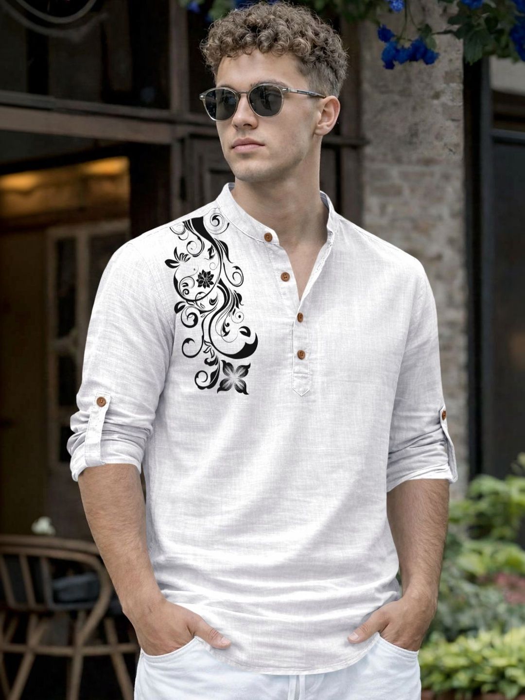 Zombom Men Cotton Kurta