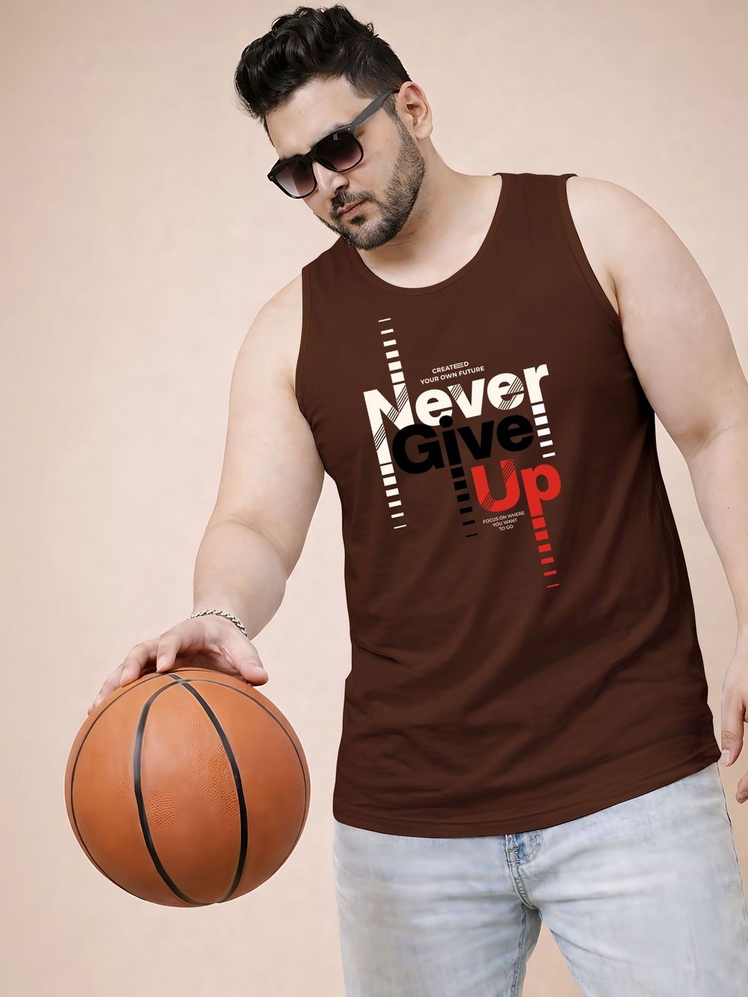 Triptee Printed Cotton Gym Vest