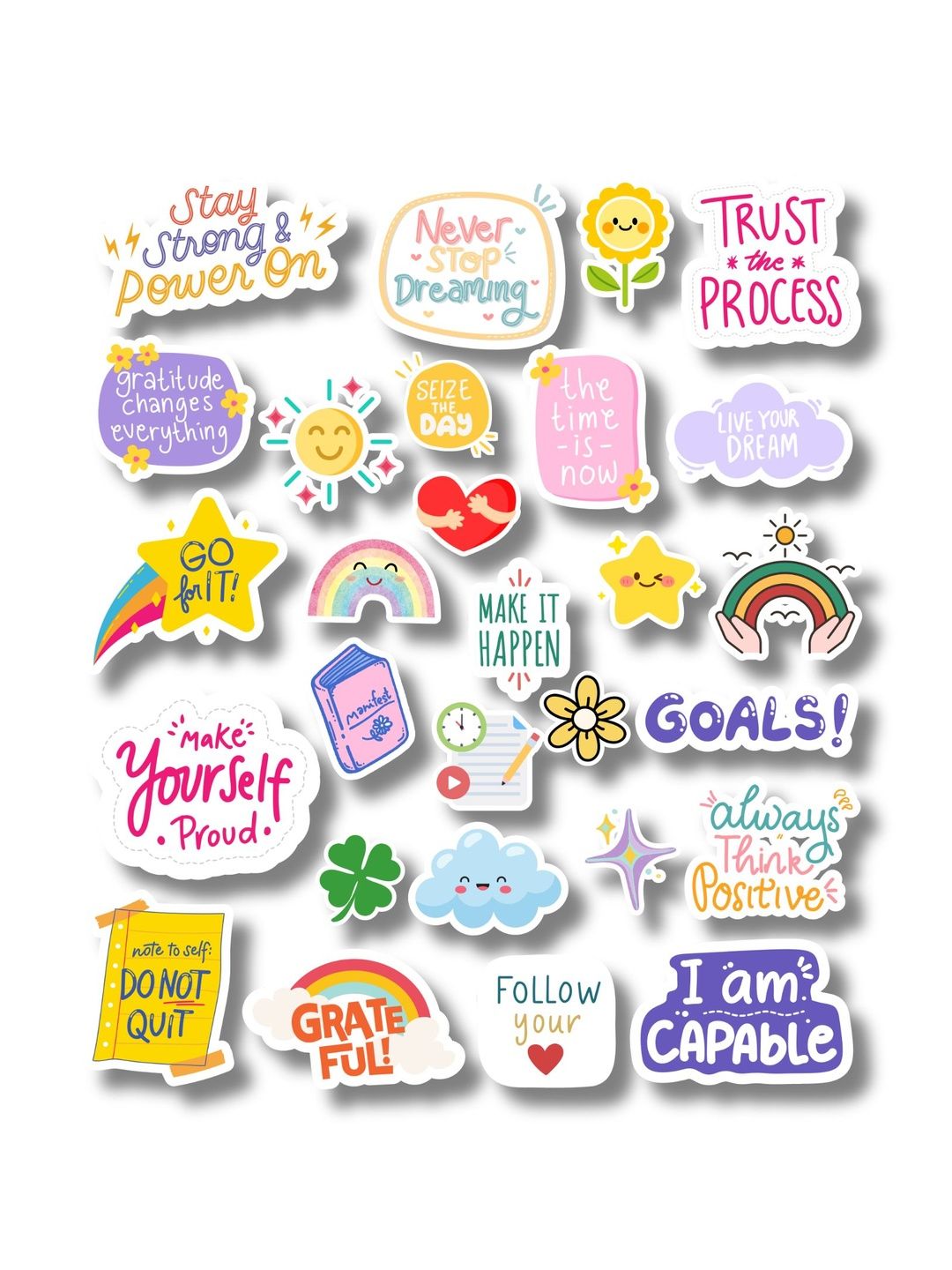 Shortbread Shortbread Healthy Positive Motivational Quote Stamps Decals and Stickers