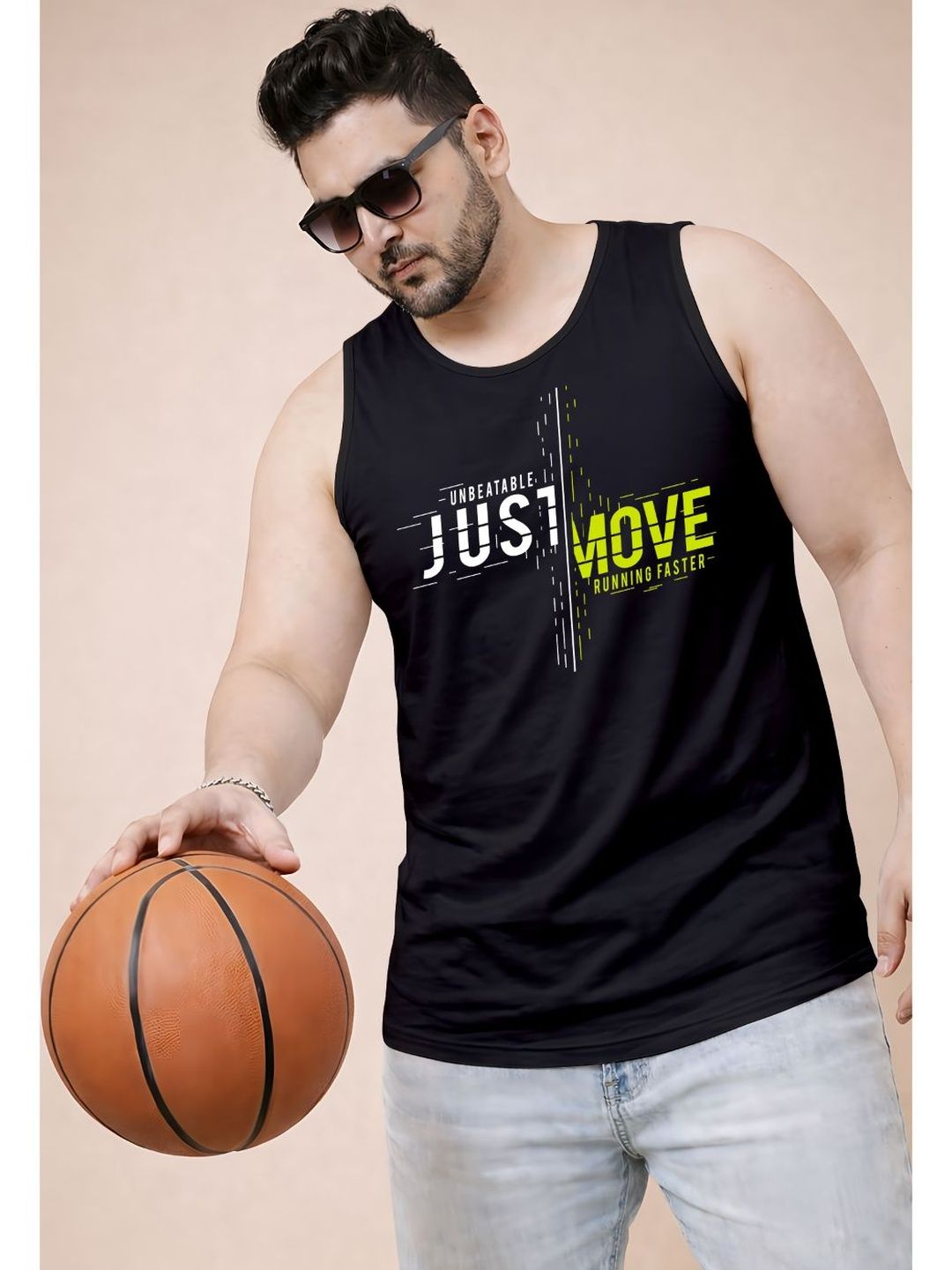 Triptee Printed Cotton Gym Vest