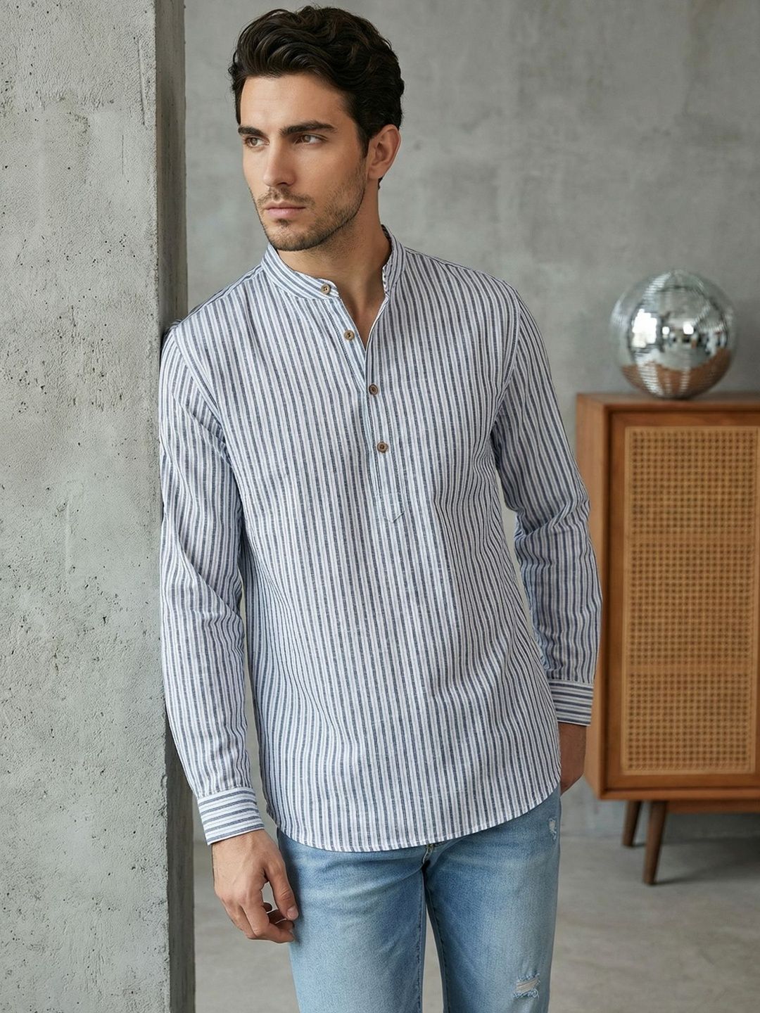 Jompers Men Striped Kurta