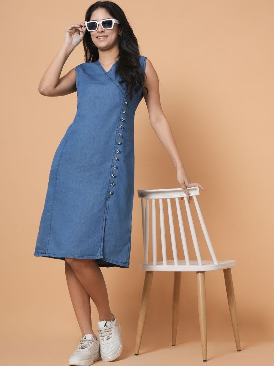 white christmas dresses Denim Dress  INCHING INDIA