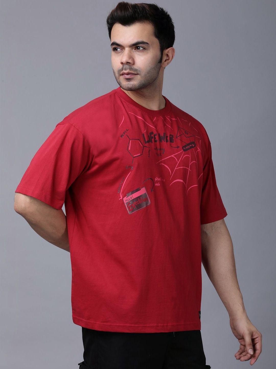 Stylstpls Men Printed Organic Cotton Blend Antimicrobial T-shirt