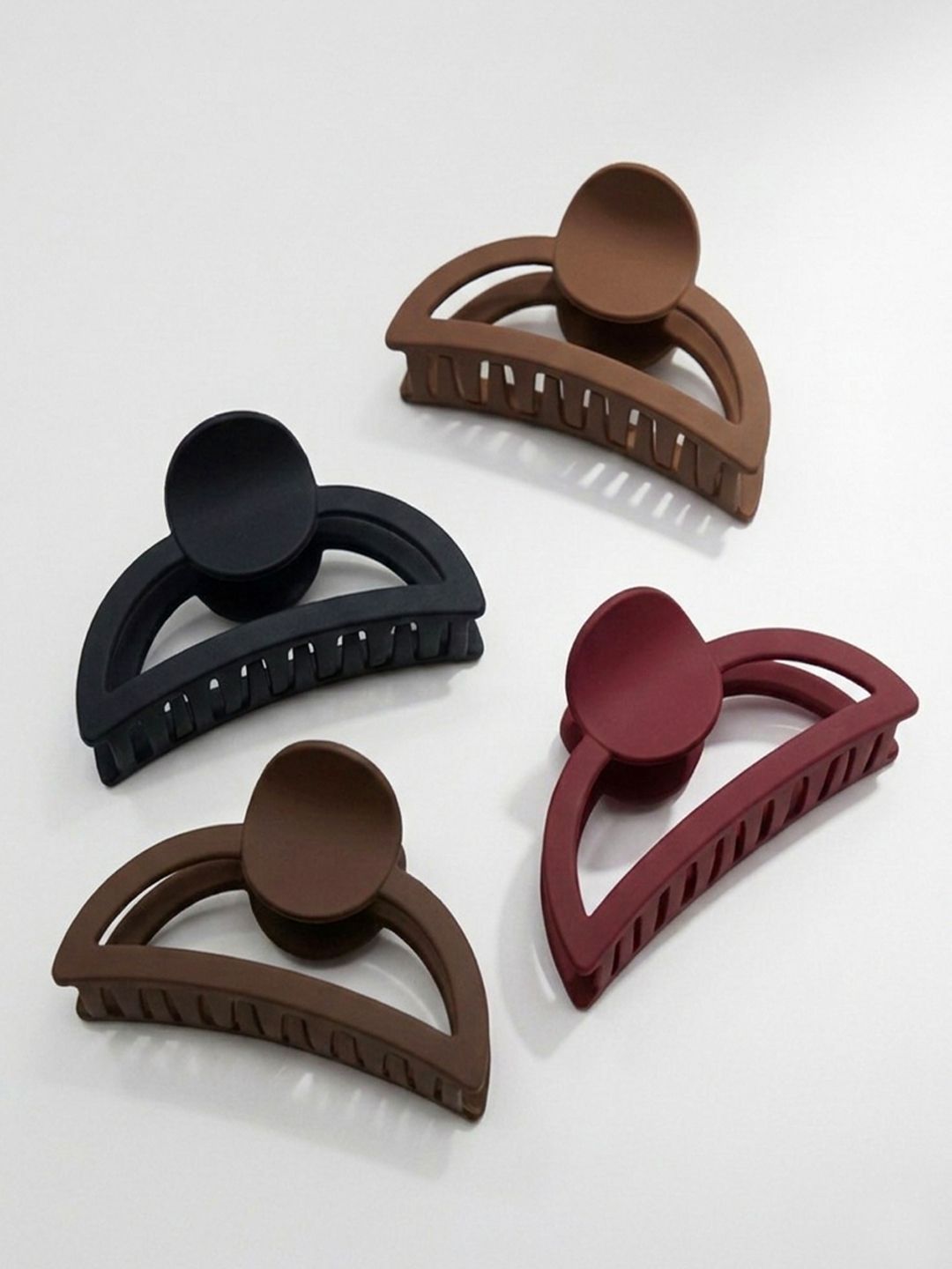 Caprese Modern Geometric Claw Clip Set - 4 Piece Secure Grip Thick Hair Accessories