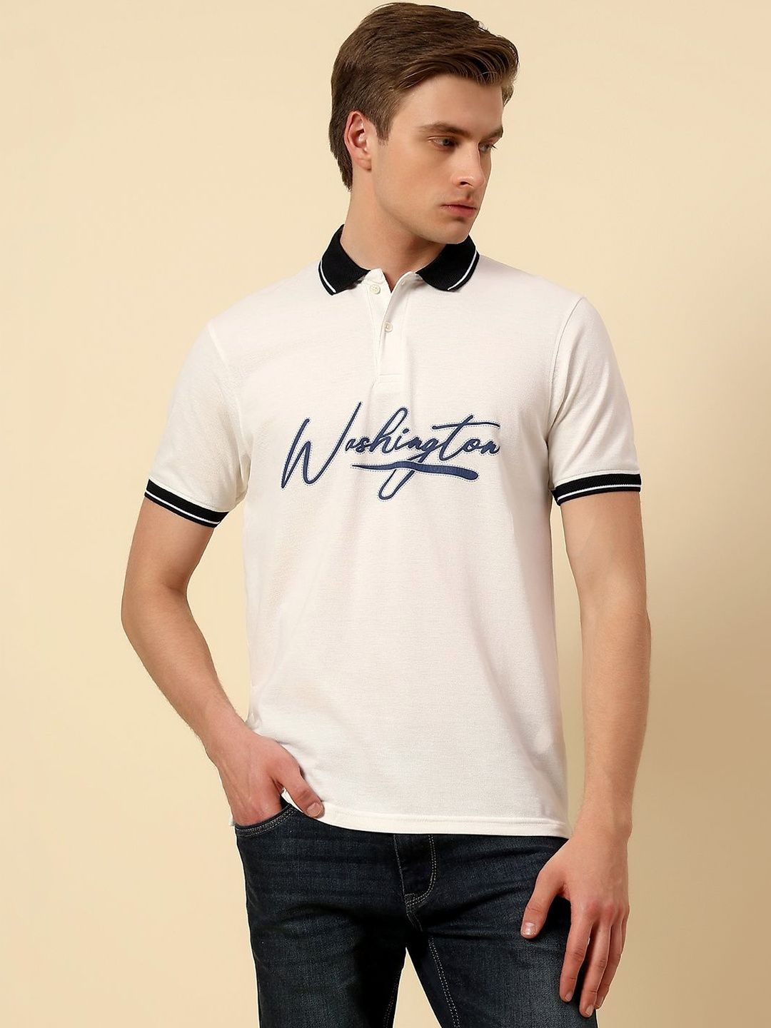 Cantabil Men Printed Breathable & Soft Regular Fit T-Shirt