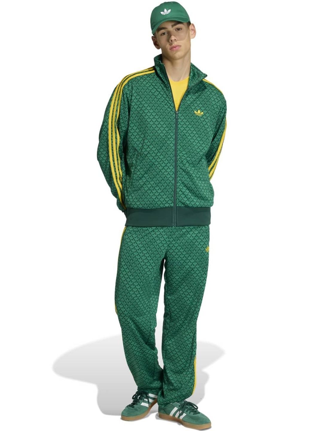 ADIDAS Originals Men Striped Mock Collar Bomber
