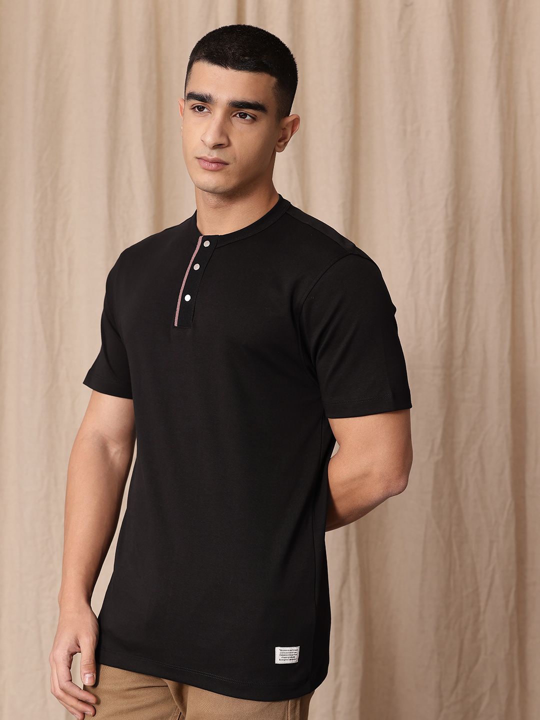 Mr Bowerbird Henley Neck Pure Cotton Tailored Fit T-shirt
