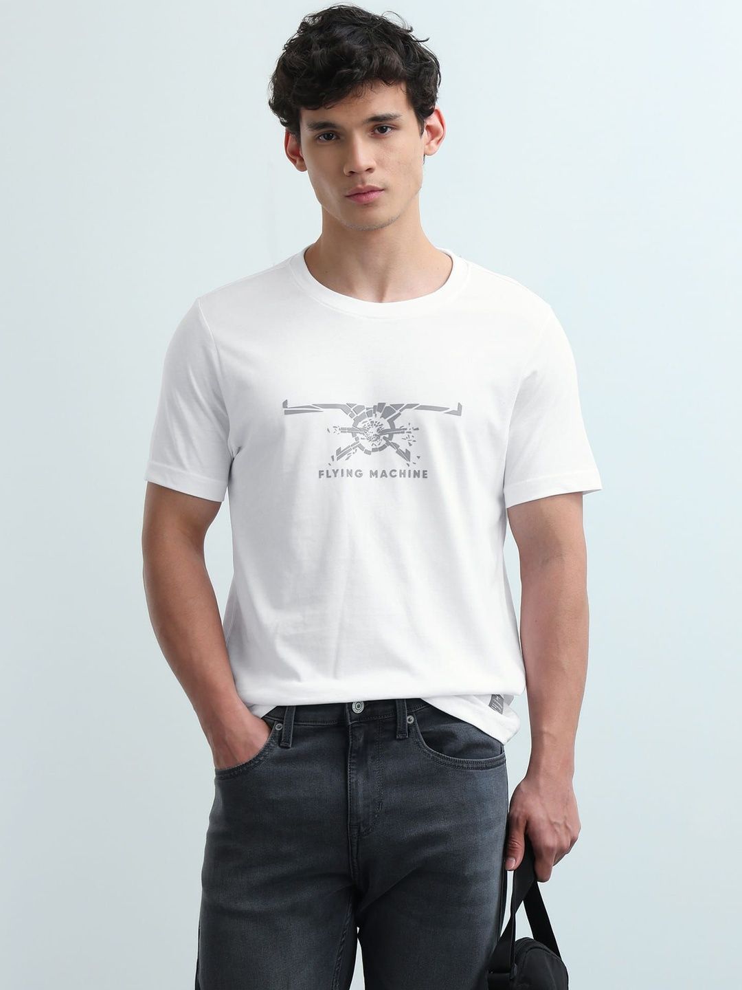 Flying Machine Flying Machine Men's Brand Embossed Regular Fit T-shirts