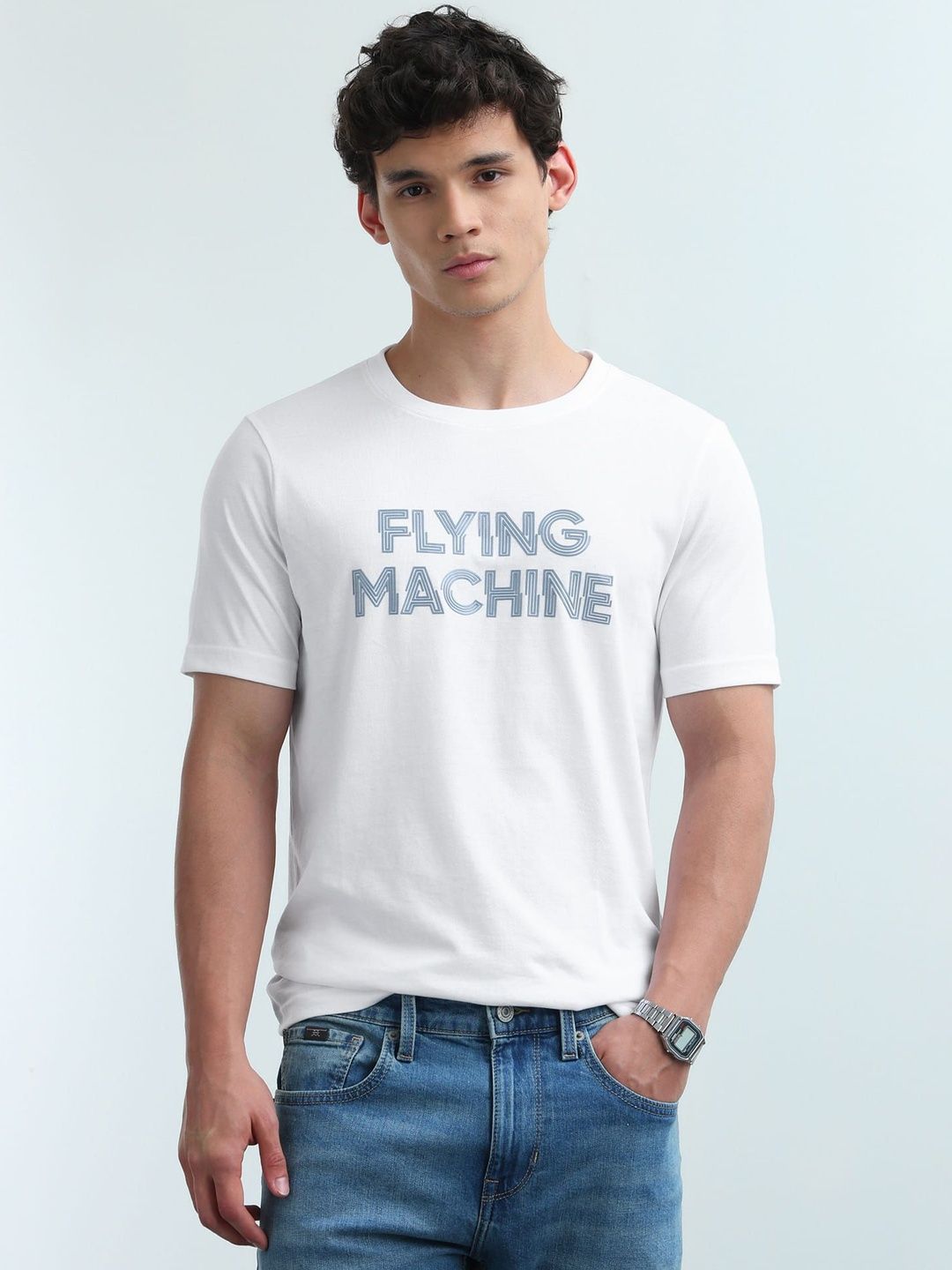 Flying Machine Flying Machine Men's Brand Printed Regular Fit T-shirts