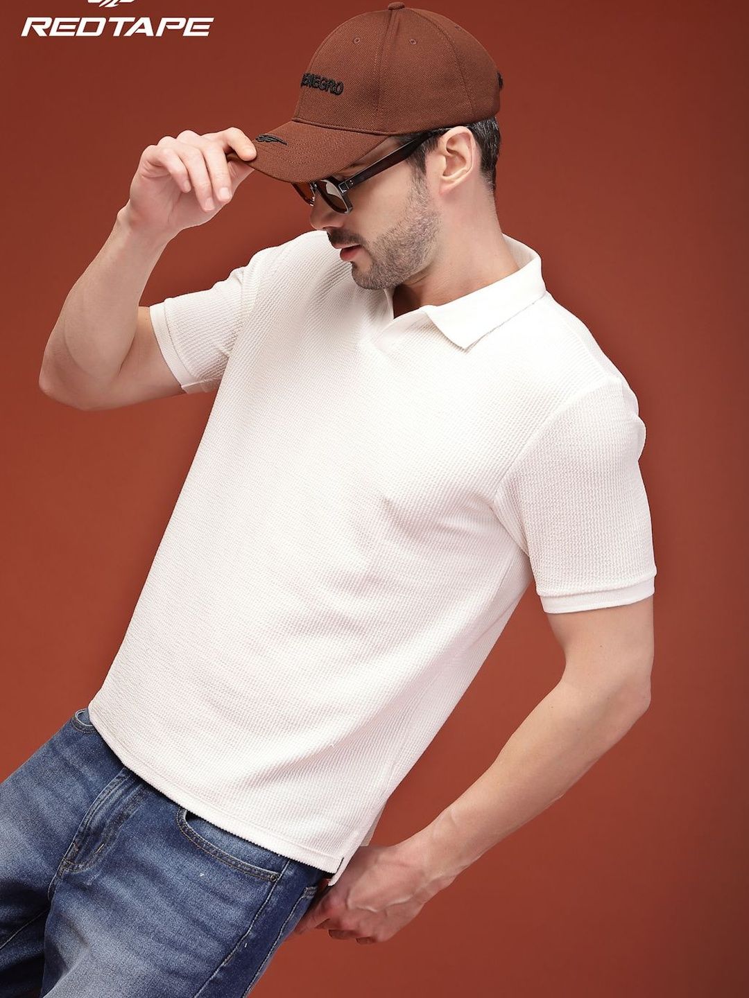 Red Tape Unisex Brown Solid Polyester Baseball Cap with Adjustable Strap