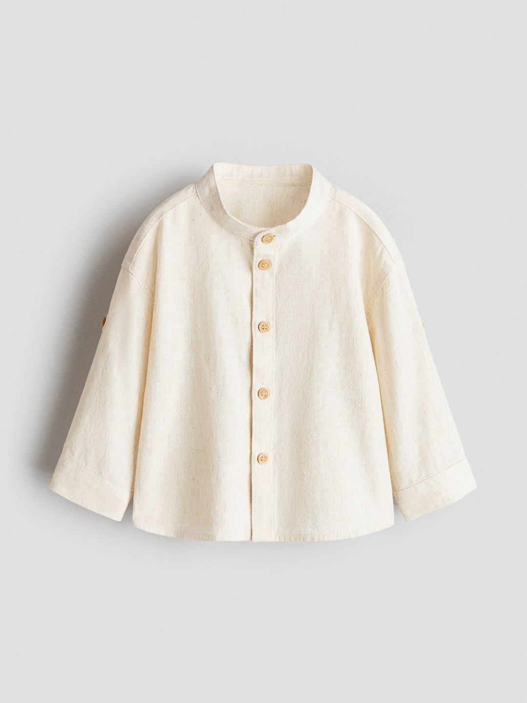 H&M H&M Boys Band Collar Long Sleeves Shirt