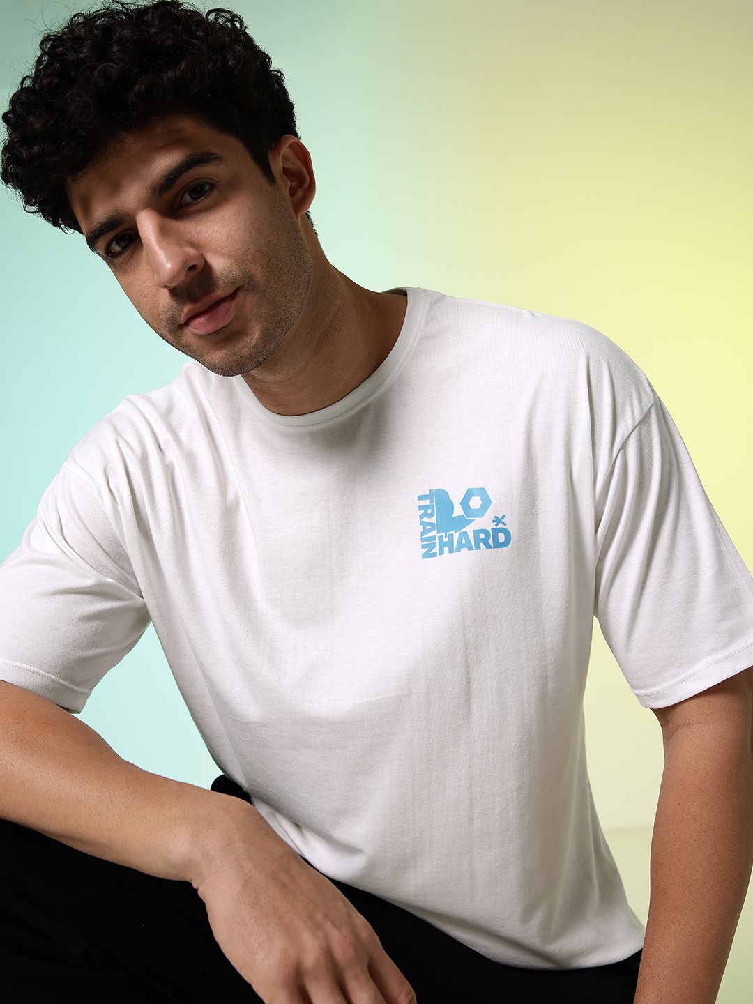 HRX by Hrithik Roshan Drop-Shoulder Sleeves Oversized Pure Cotton T-shirt