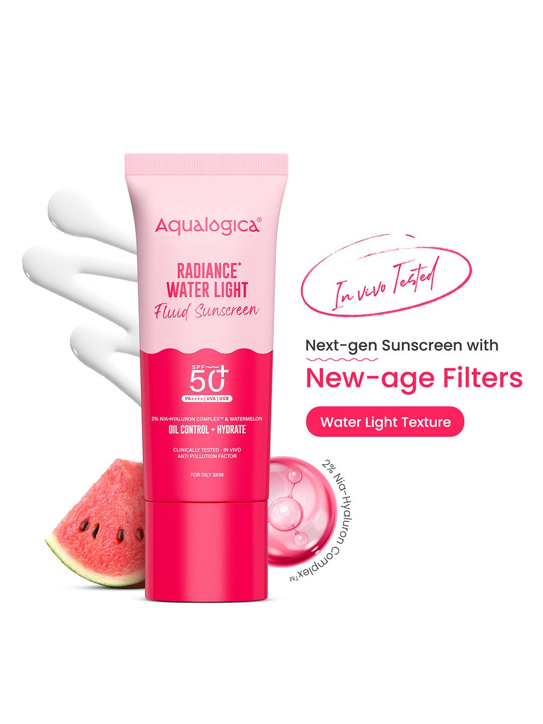 Aqualogica Aqualogica Radiance+ Oil Control Fluid UVA UVB SPF 50+ PA++++ Sunscreen - 50g