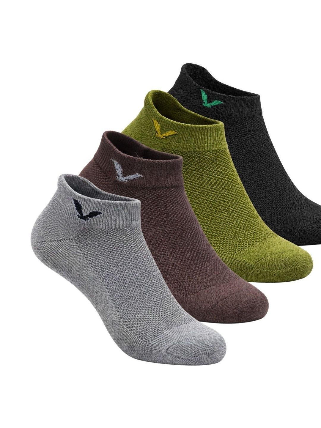 TREERANGA Men Pack of 4 Cotton Ankle Length Socks