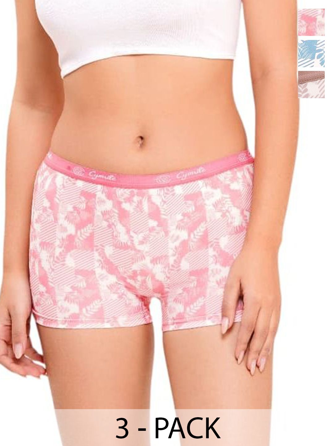 CYMRITE Pack of 3 Printed Boy Shorts