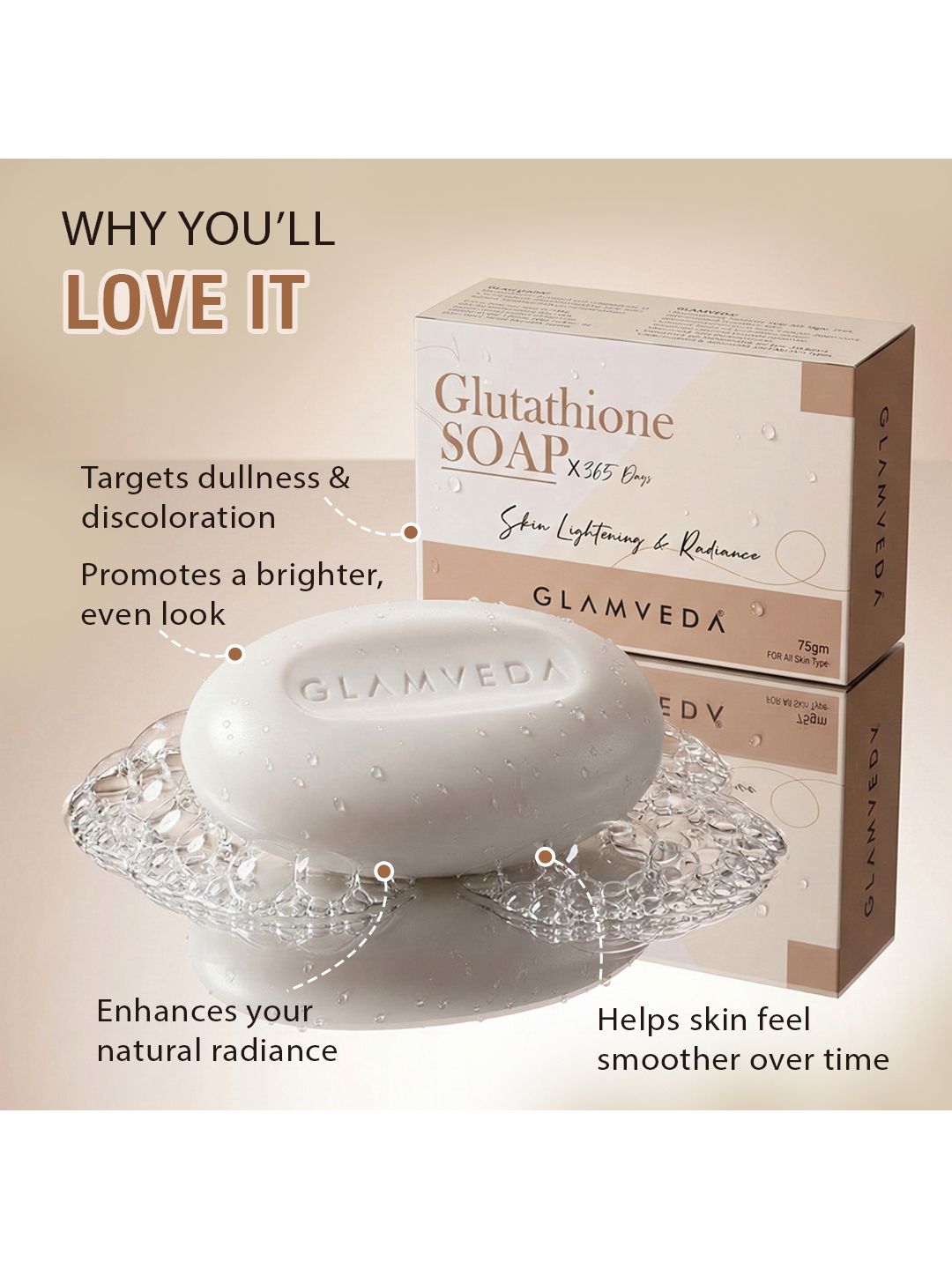 Buy GLAMVEDA Set Of 4 Glutathione Soap With Kojic Acid - 75g Each - Soap for Unisex 30007246