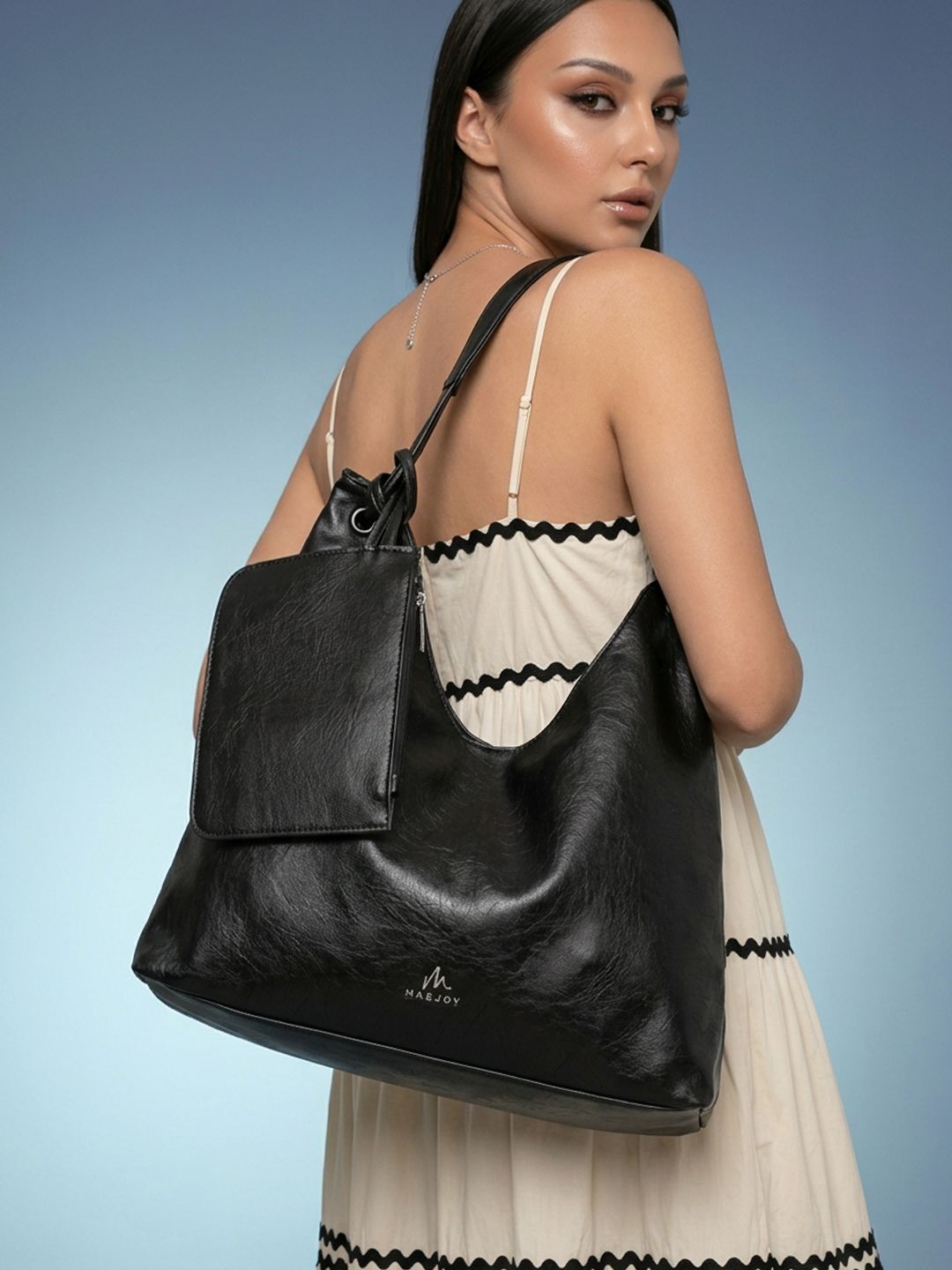 Structured Tote Bag with Pouch MAEJOY Textured Structured Tote Bag with Pouch