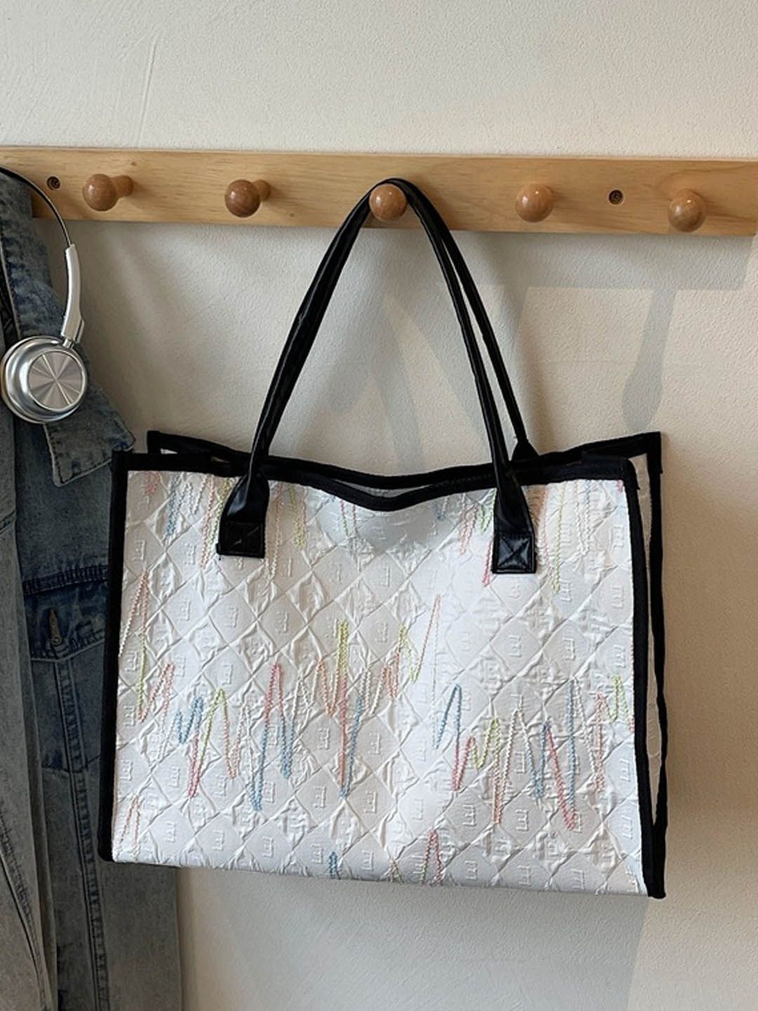 Lara Karen Lara Karen Textured PU Structured Tote Bag with Quilted