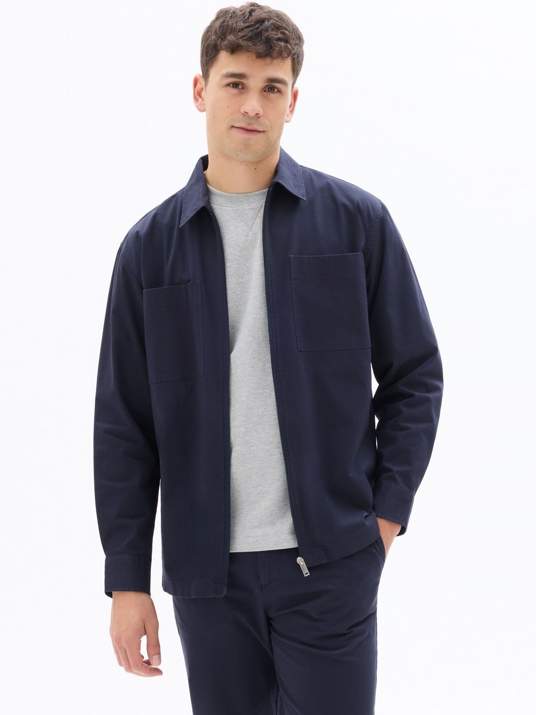 Celio Men Spread Collar Cotton Biker Jacket