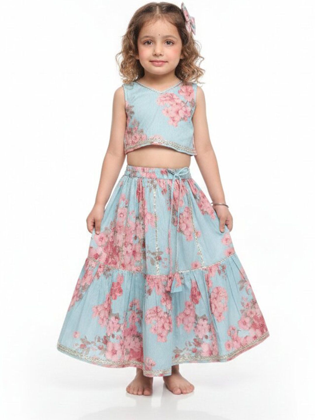 SAKA DESIGNS Girls Printed Ready to Wear Lehenga  & Blouse