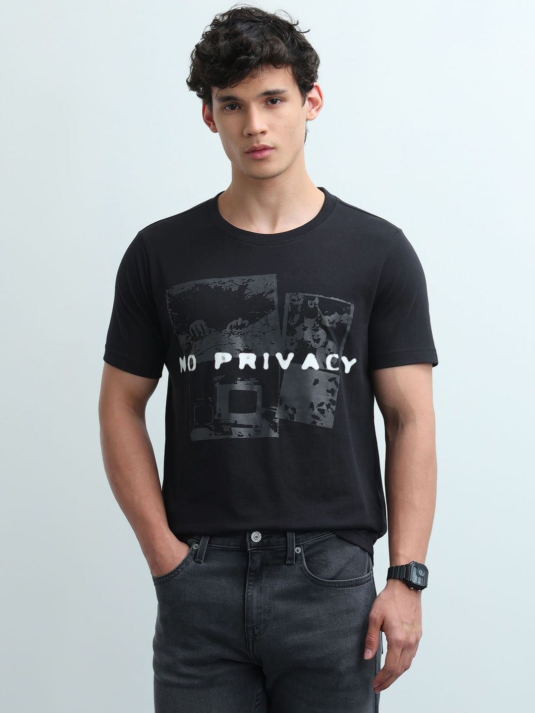 Flying Machine Flying Machine Men's Graphic Printed Regular Fit T-shirts