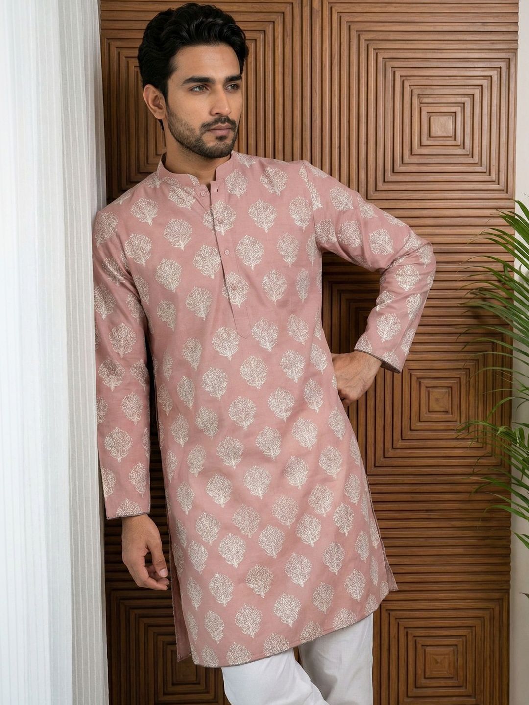 Jompers Men Floral Printed Kurta