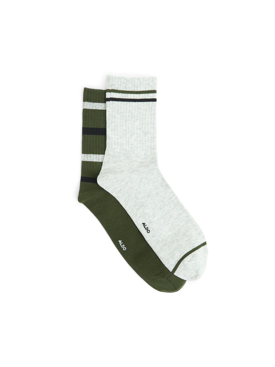ALDO Men Pack of 2 Cotton Striped Calf Length Socks