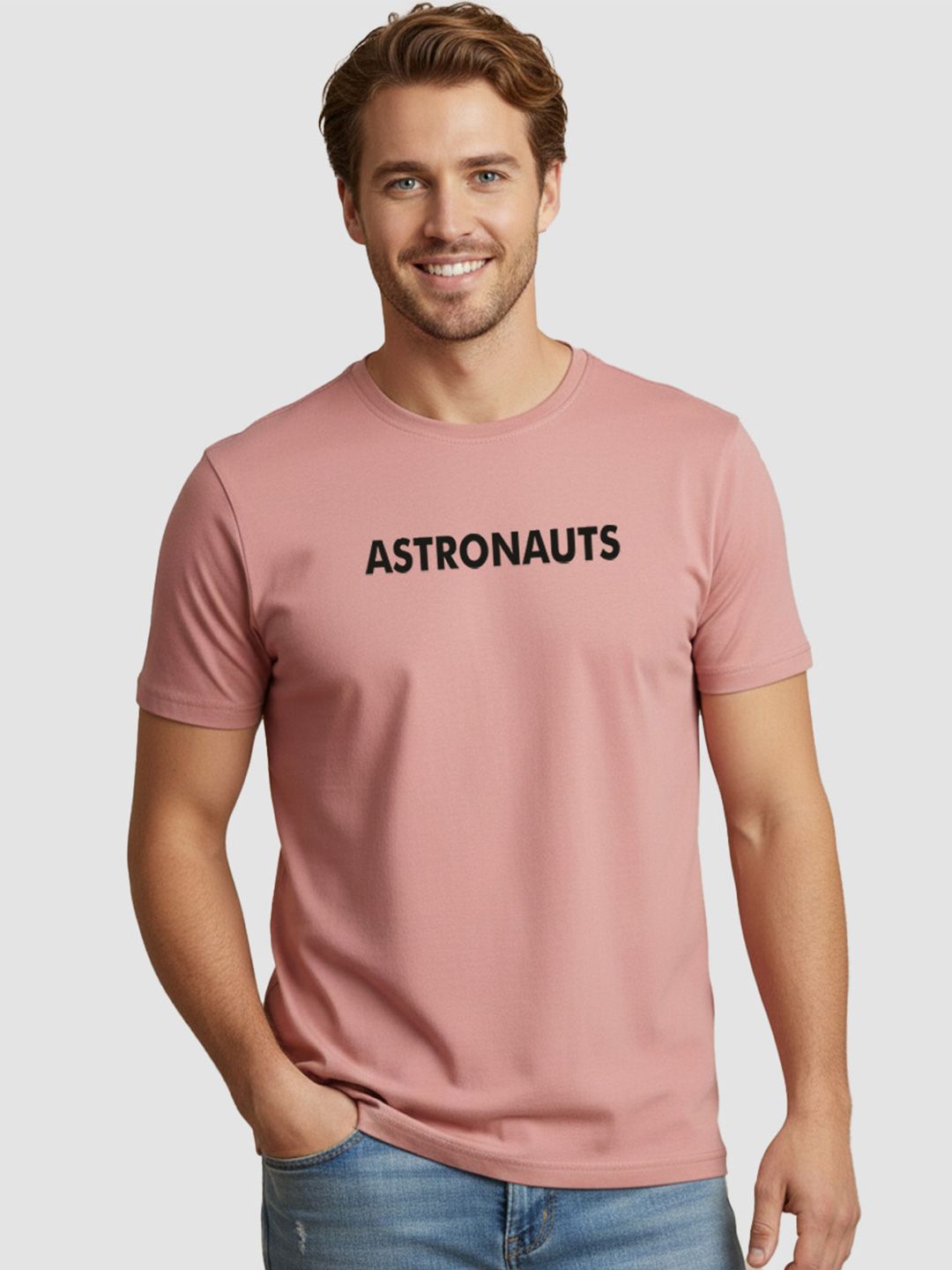 Greylongg Typography Printed Round Neck T-shirt